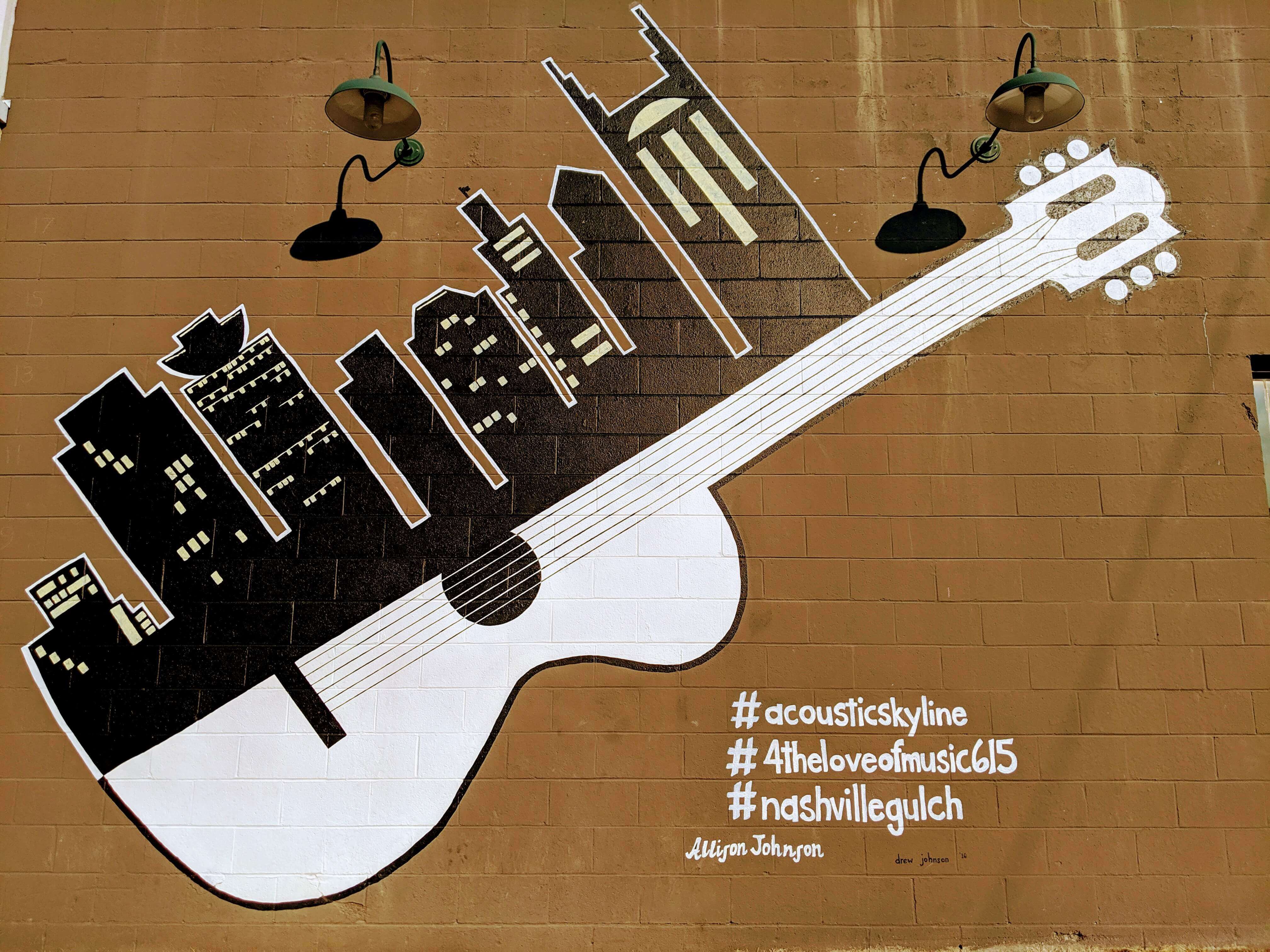 Nashville Street Art moral Acustic Guitar | FlyCheapAlways