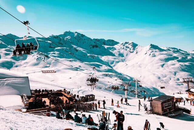 Skiing in Val Thorens, France